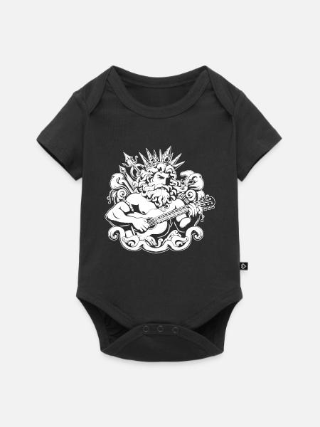 Neptun mit Gitarre - Baby Premium Kurzarmbody - Schwarz