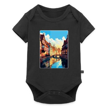Colmar France Vintage Travel Poster WPA Souvenir - Baby Premium short-sleeve bodysuit - black - Front