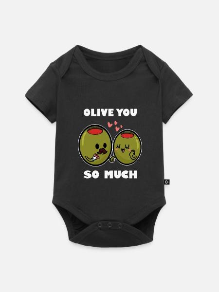 Leidenschaftlicher Oliven Genießer - Baby Premium Kurzarmbody - Schwarz