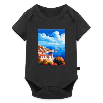 Hydra Greece Vintage Travel Poster WPA Souvenir - Baby Premium short-sleeve bodysuit - black - Front