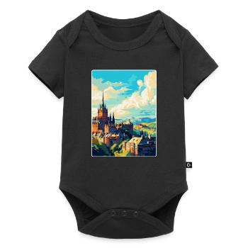 Edinburgh Schottland Großbritannien Reiseposter Souvenir WPA - Baby Premium Kurzarmbody - Schwarz - Vorne