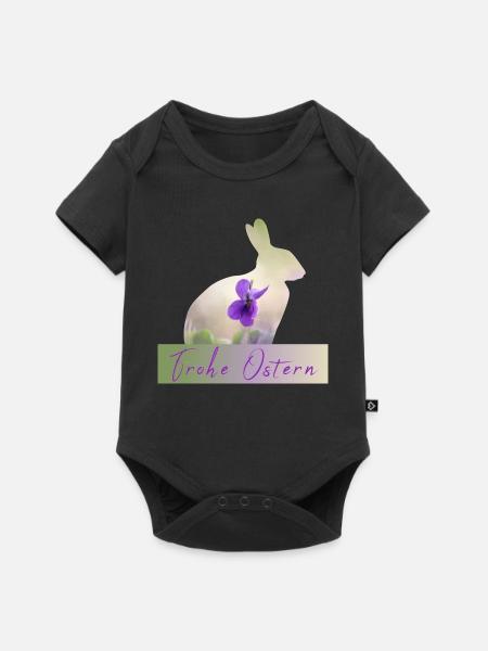 Frohe Ostern Hase - Baby Premium Kurzarmbody - Schwarz