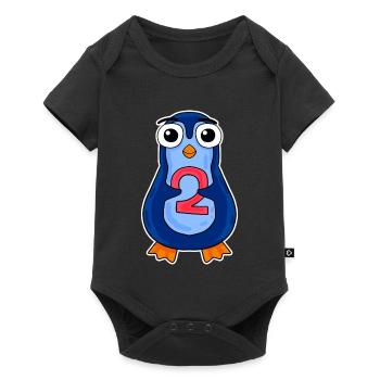 penguin 2 jahre alt - Zwei - Nummer 2 - 2 Klasse - Baby Premium Kurzarmbody - Schwarz - Vorne
