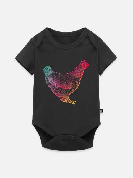 Huhn - Baby Premium Kurzarmbody - Schwarz