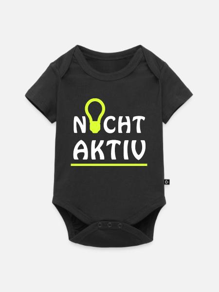 Baby Nacht Aktiv - Baby Premium Kurzarmbody - Schwarz
