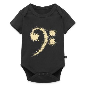 Bass Clef Vintage - Lustiges Musikliebhabergeschenk - Baby Premium Kurzarmbody - Schwarz - Vorne