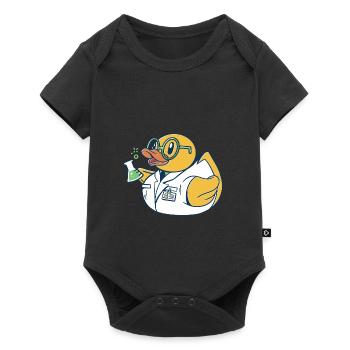 Badeente Wissenschaftler - Baby Premium Kurzarmbody - Schwarz - Vorne