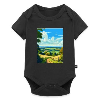 Surrey Hills Vintage Reiseposter Souvenir WPA - Baby Premium Kurzarmbody - Schwarz - Vorne