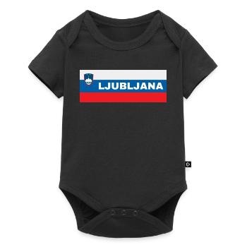 Ljubljana City dans le drapeau slovène - Body à manches courtes Premium Bébé - noir - Devant