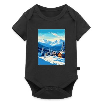 Kitzbühel Österreich Vintage Reiseplakat Souvenir - Baby Premium Kurzarmbody - Schwarz - Vorne