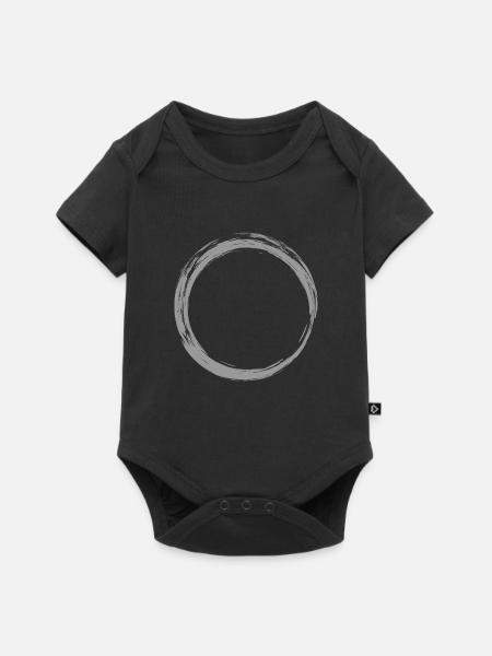 Kreis Symbol Design Grau - Baby Premium Kurzarmbody - Schwarz