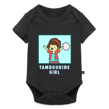 Strahlendes Kleinkind Tamburin - Baby Premium Kurzarmbody - Schwarz - Vorne