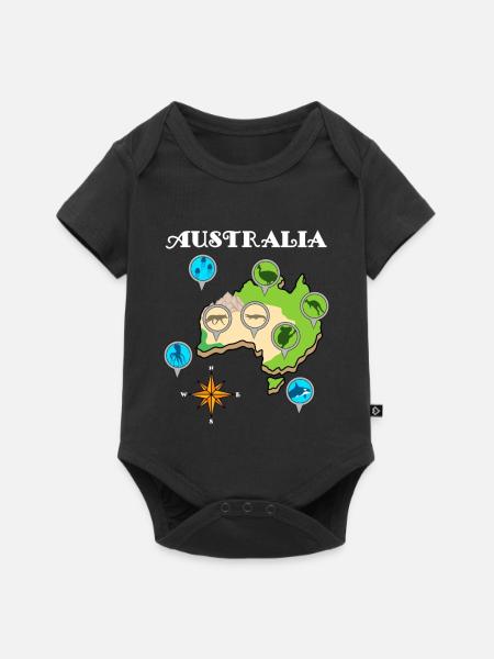 Australien - Baby Premium Kurzarmbody - Schwarz