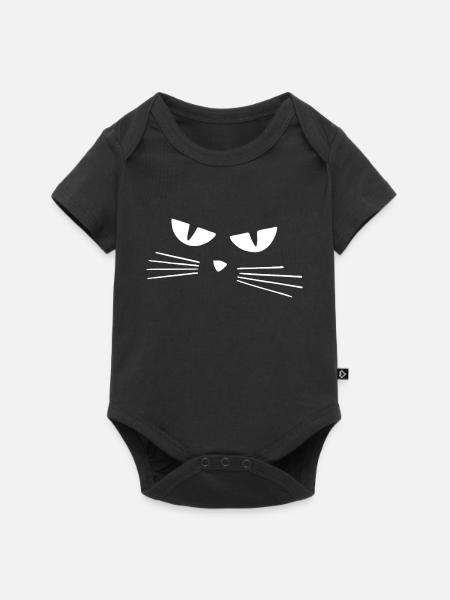 Katzenaugen-Silhouette - Baby Premium Kurzarmbody - Schwarz