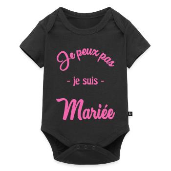 I CAN'T I'M MARRIED - Baby Premium short-sleeve bodysuit - black - Front