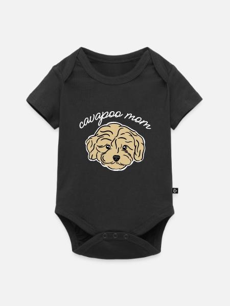 cavapoo mom - Baby Premium Kurzarmbody - Schwarz