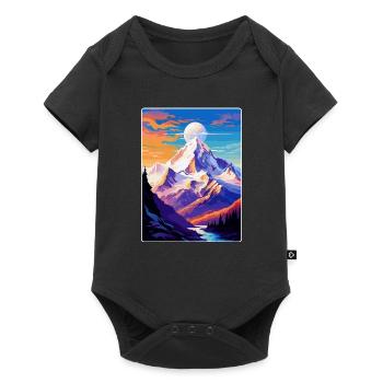 Mont Blanc Mountain Europe Vintage Poster de voyage - Body à manches courtes Premium Bébé - noir - Devant