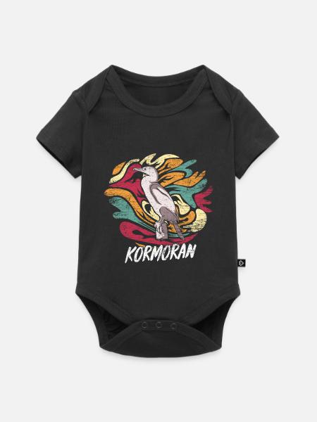 Geschickter Kormoran Fischjäger - Baby Premium Kurzarmbody - Schwarz