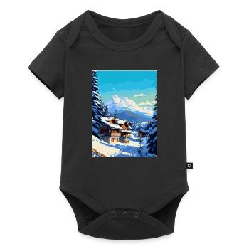 Megève France Affiche de voyage vintage WPA Souvenir - Body à manches courtes Premium Bébé - noir - Devant