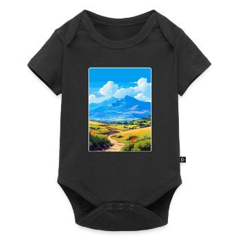 Mount Ida Greece Vintage Travel Poster Souvenir - Baby Premium short-sleeve bodysuit - black - Front