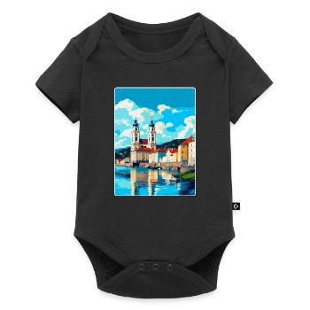 Passau Germany Vintage Travel Poster Souvenir WPA - Baby Premium short-sleeve bodysuit - black - Front