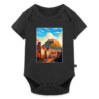 Edinburgh Schottland Großbritannien Reiseposter Souvenir WPA - Baby Premium Kurzarmbody - Schwarz - Vorne