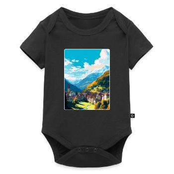 Sion Suisse Affiche de voyage vintage souvenir - Body à manches courtes Premium Bébé - noir - Devant