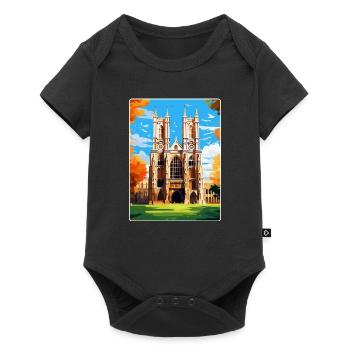 Westminster Abbey London England Uk Travel Poster - Baby Premium short-sleeve bodysuit - black - Front