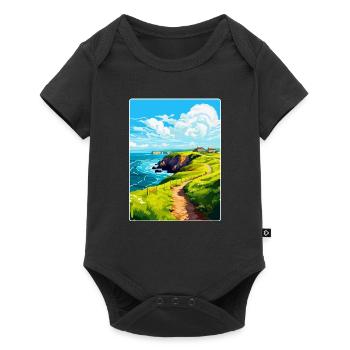 St Davids Head Wales Uk Reise Poster Souvenir WPA - Baby Premium Kurzarmbody - Schwarz - Vorne