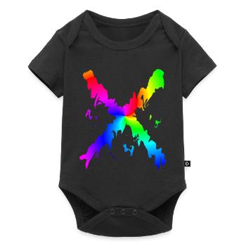 X Arc-en-ciel Desing - Body à manches courtes Premium Bébé - noir - Devant