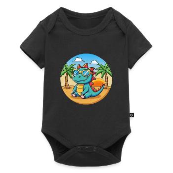 Dragon Funny Cartoon Lunettes de soleil de plage d’été - Body à manches courtes Premium Bébé - noir - Devant