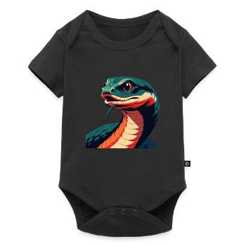 Serpent Dessin Animé Personnage Animal De Compagnie Coloré - Body à manches courtes Premium Bébé - noir - Devant