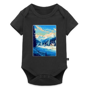Kitzbühel Autriche Affiche de voyage vintage souvenir - Body à manches courtes Premium Bébé - noir - Devant
