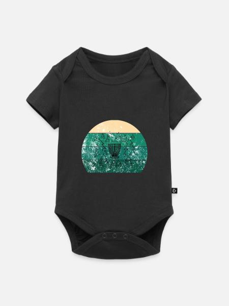 Disc Golf Korb Retro - Baby Premium Kurzarmbody - Schwarz