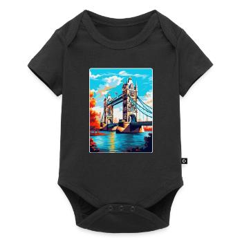 Tower Bridge England Uk Travel Poster Souvenir WPA - Baby Premium short-sleeve bodysuit - black - Front