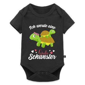 Großer Schwester Schildkröte 2021 - Baby Premium Kurzarmbody - Schwarz - Vorne