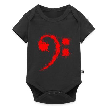Bass Clef Red - Lustiges Musikliebhabergeschenk - Baby Premium Kurzarmbody - Schwarz - Vorne