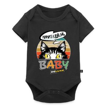 Mama Liebling Beste Baby - Baby Premium Kurzarmbody - Schwarz - Vorne
