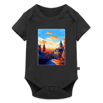 Edinburgh Schottland Großbritannien Reiseposter Souvenir WPA - Baby Premium Kurzarmbody - Schwarz - Vorne