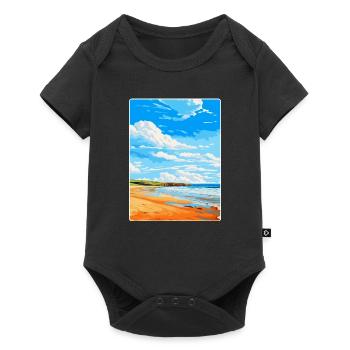 Constantine Bay, Cornwall, England, Vereinigtes Königreich, Reiseposter - Baby Premium Kurzarmbody - Schwarz - Vorne