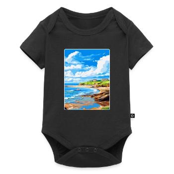 Bude Cornwall, England, Vereinigtes Königreich, Reiseposter, Souvenir - Baby Premium Kurzarmbody - Schwarz - Vorne