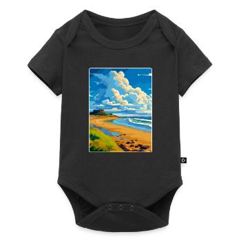 Northumberland Coast Anob Affiche de voyage souvenir - Body à manches courtes Premium Bébé - noir - Devant