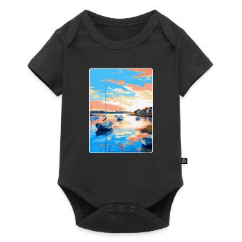 Poole Harbour England Uk Vintage Reiseposter WPA - Baby Premium Kurzarmbody - Schwarz - Vorne