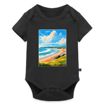 Woolacombe Devon Vintage Travel Poster Souvenir - Baby Premium short-sleeve bodysuit - black - Front