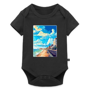 Hove England Uk Vintage Travel Poster Souvenir WPA - Baby Premium short-sleeve bodysuit - black - Front