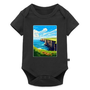 Bempton Cliffs England Uk Vintage Reiseposter - Baby Premium Kurzarmbody - Schwarz - Vorne