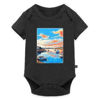 Poole Harbour England Uk Vintage Reiseposter WPA - Baby Premium Kurzarmbody - Schwarz - Vorne