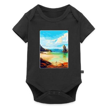 Île de Lewis, Écosse, Royaume-Uni, Affiche de voyage vintage - Body à manches courtes Premium Bébé - noir - Devant