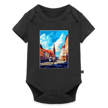 Ostrava Czech Republic Vintage Travel Poster WPA - Baby Premium short-sleeve bodysuit - black - Front