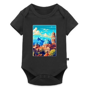 Sofia Bulgarien Vintage Reiseplakat Souvenir WPA - Baby Premium Kurzarmbody - Schwarz - Vorne
